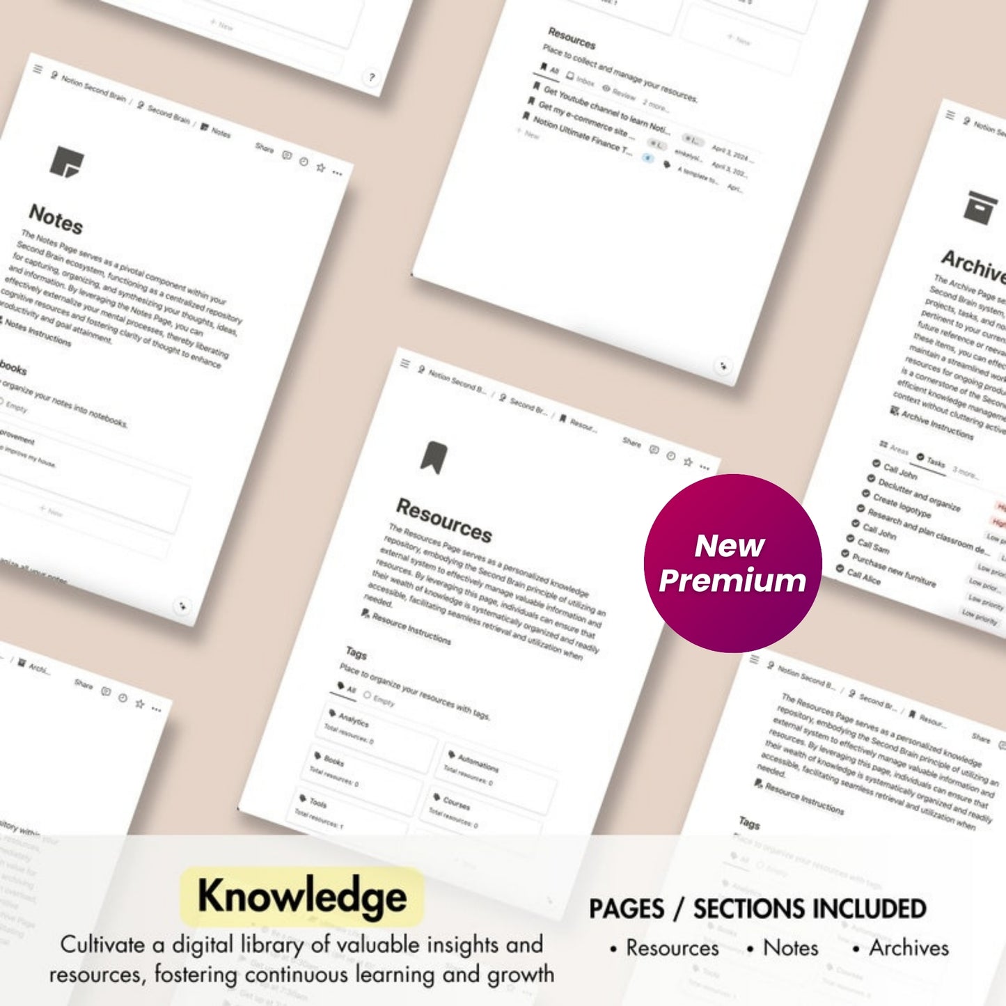 Second Brain Notion Planner – Boost Focus, Organize Your Life, and Manage Tasks with Ease