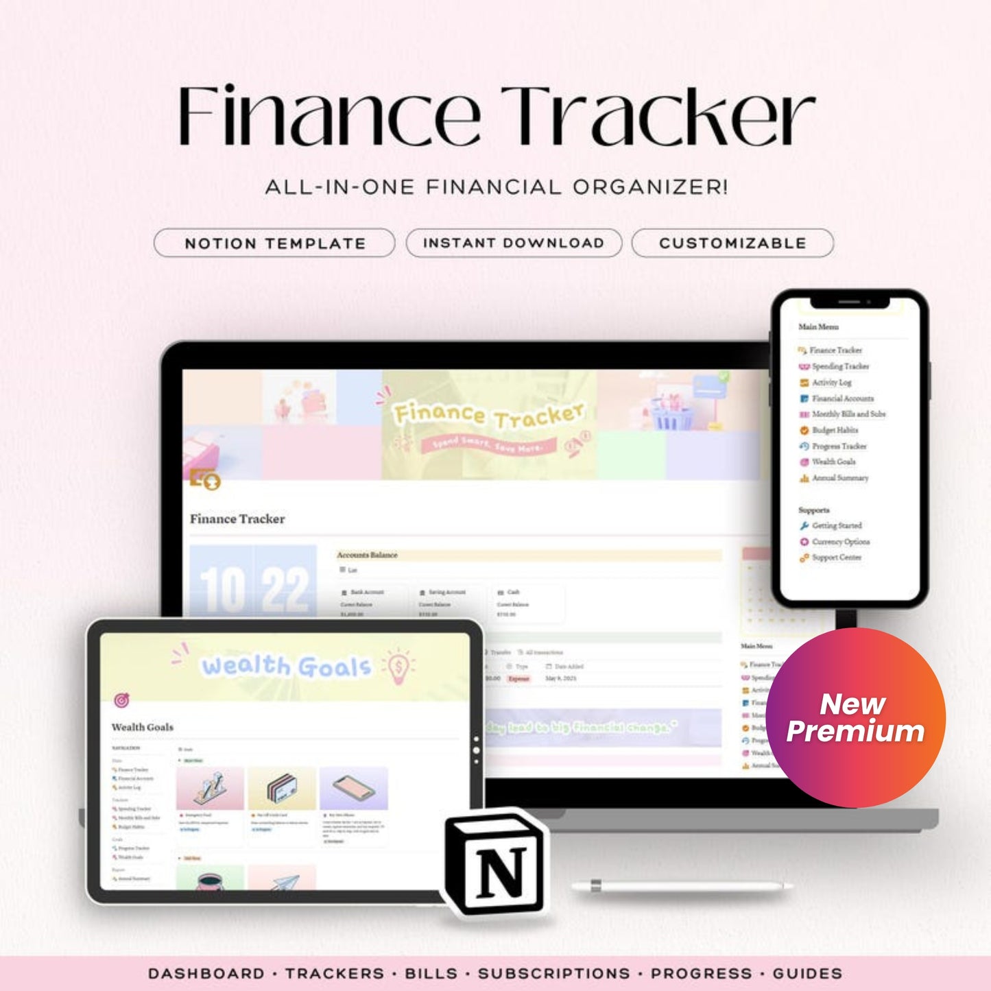 Personal Finance Notion Template | Budget Tracker & Expense Log | All-in-One Financial Planning Dashboard