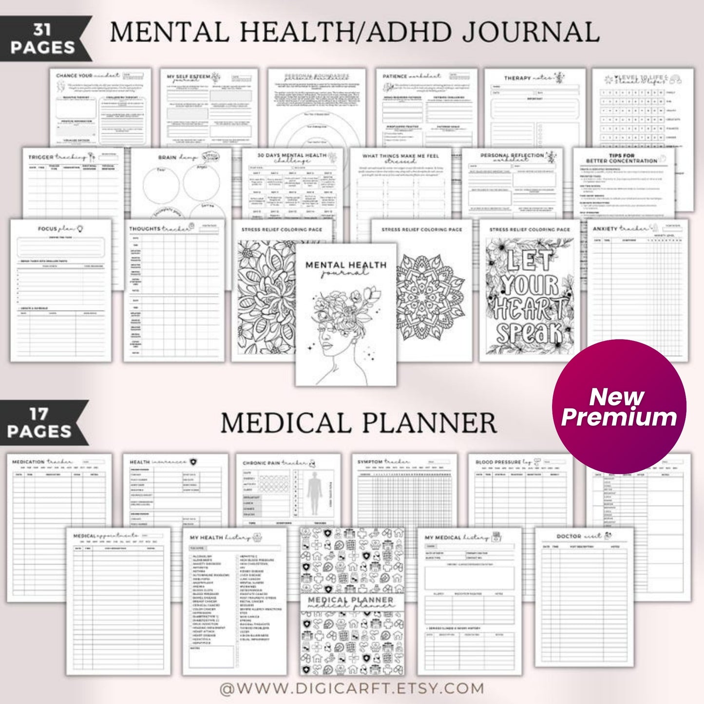 Mega ADHD Life Planner Bundle 2025 | 15-in-1 Printable A4 A5 Inserts | Productivity, Wellness, Goal, Budget & More | 300+ Pages