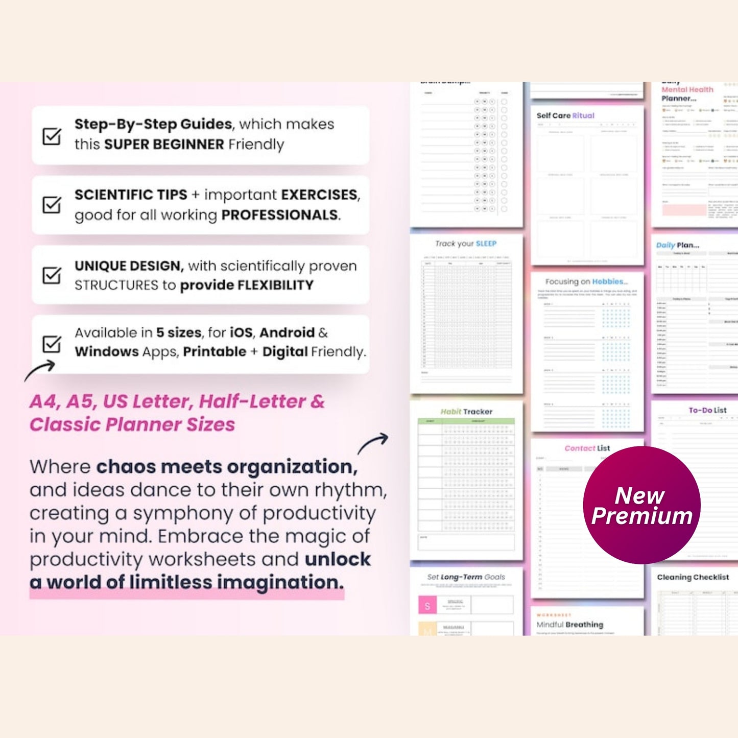 2025 Daily Productivity & Goal Planner | ADHD Schedule, Finance & Self-Care Organizer | Printable & Digital Download