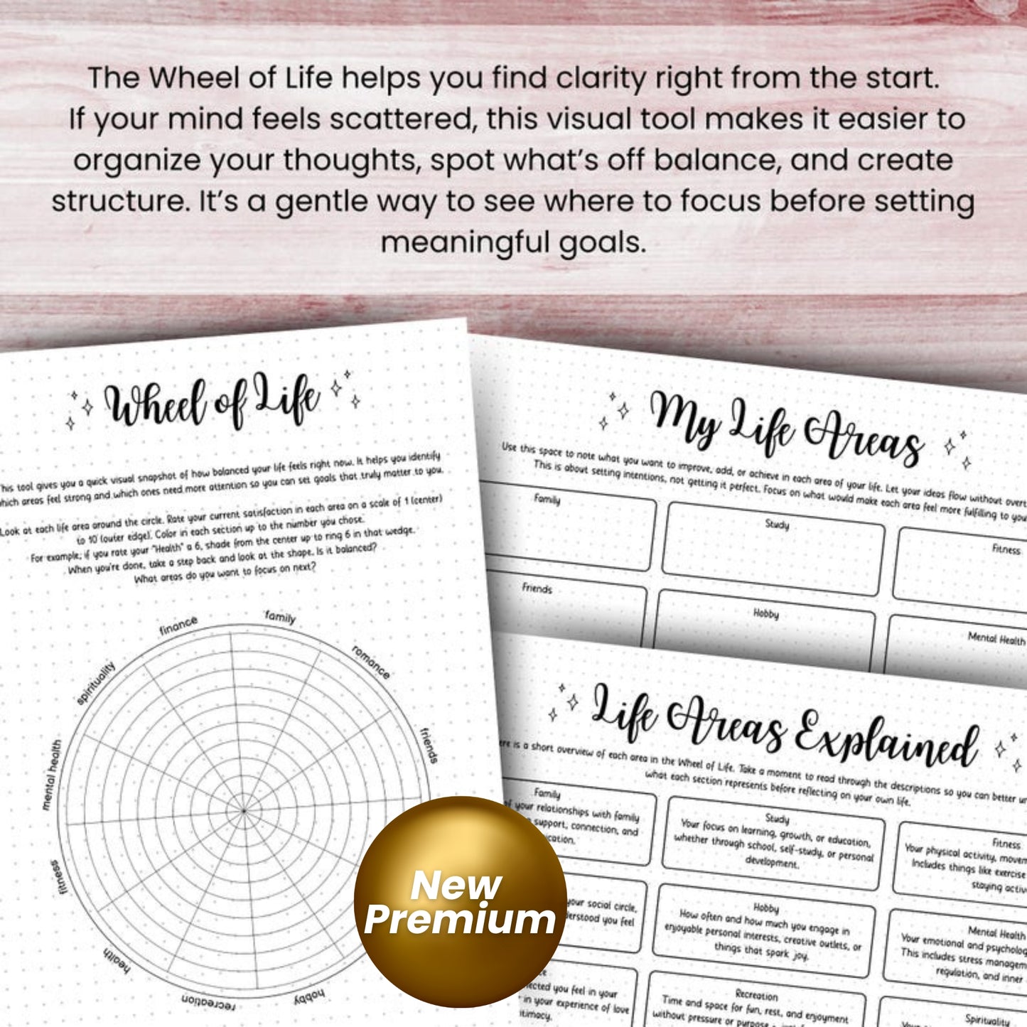 Ultimate ADHD Goal Planner Bundle for Neurodivergent Minds – Printable Vision Board, Wheel of Life, Goal Setting & Progress Tracker