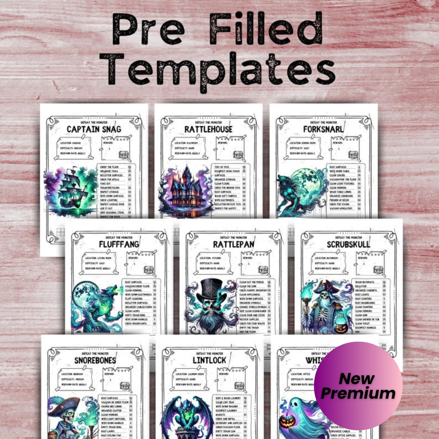 Supernatural Cleaning Challenge Game Printable | Gamified Task Tracker for ADHD and Neurodivergent People | PDF Download