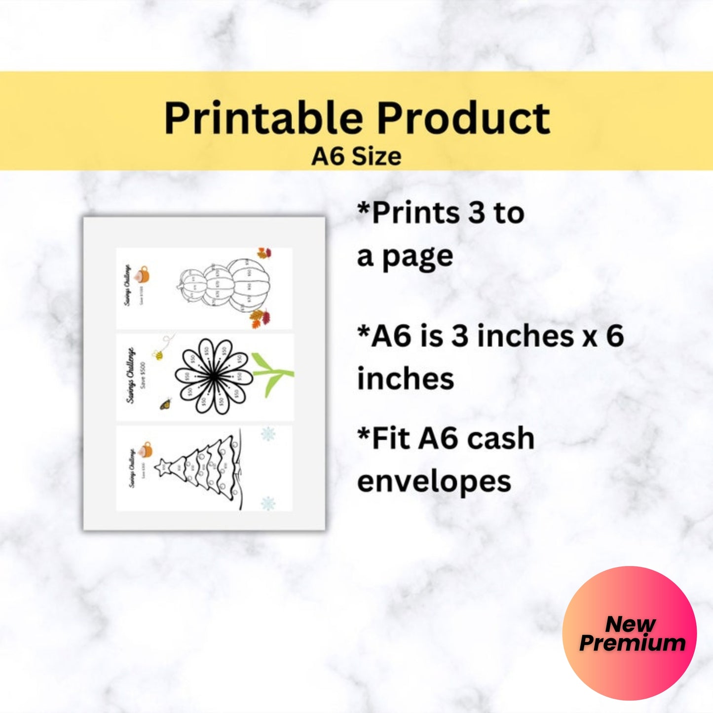 Mini Budget Challenge | ADHD Friendly Savings Goal Tracker | A6 Cash Envelope Inserts | Sinking Fund Tracker | Budget Binder Printables | Digital Download