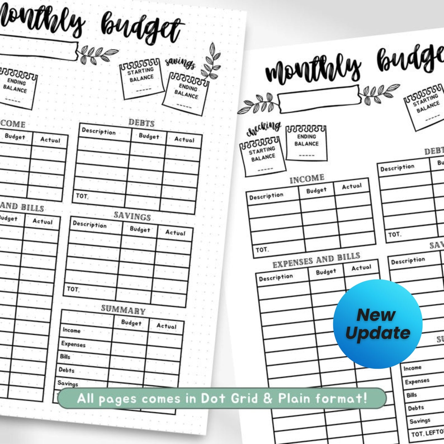 Printable Finance Trackers Bundle | Budget Planner Binder | Editable Finance Planner Inserts | Expense Log | Savings Games | Bujo Templates