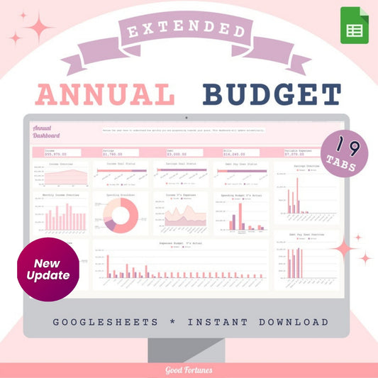 Annual Budget Planner Sheets | Debt Snowball & Sinking Funds Calculator | Google Sheets Template | Personal Finance Dashboard