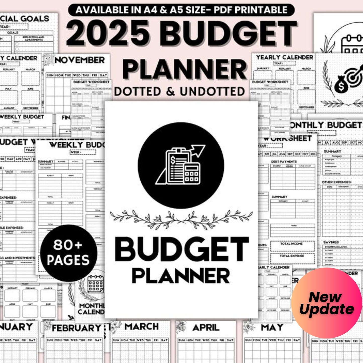 2025 Budget Finance Planner Bundle Printable | Digital Weekly Budget Planner | Financial Organizer & Budget Binder | A4 & A5 PDF