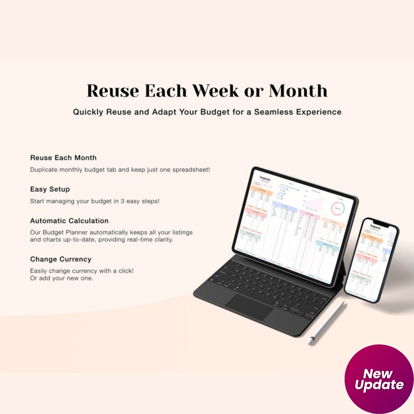 Budget Planner Google Spreadsheet | Weekly & Biweekly Paycheck Budget | ADHD Friendly Financial Tracker | Personal Finance Spreadsheet