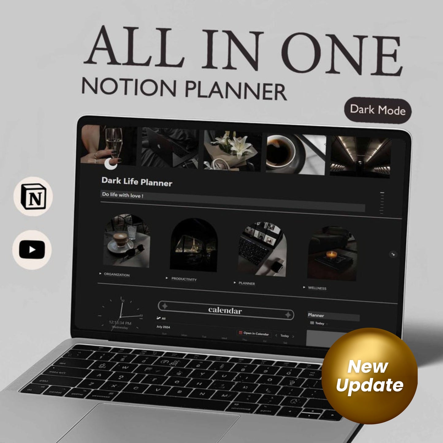 2025 Notion Life Planner | All-In-One Aesthetic Dashboard | Minimal & Simple Notion Template