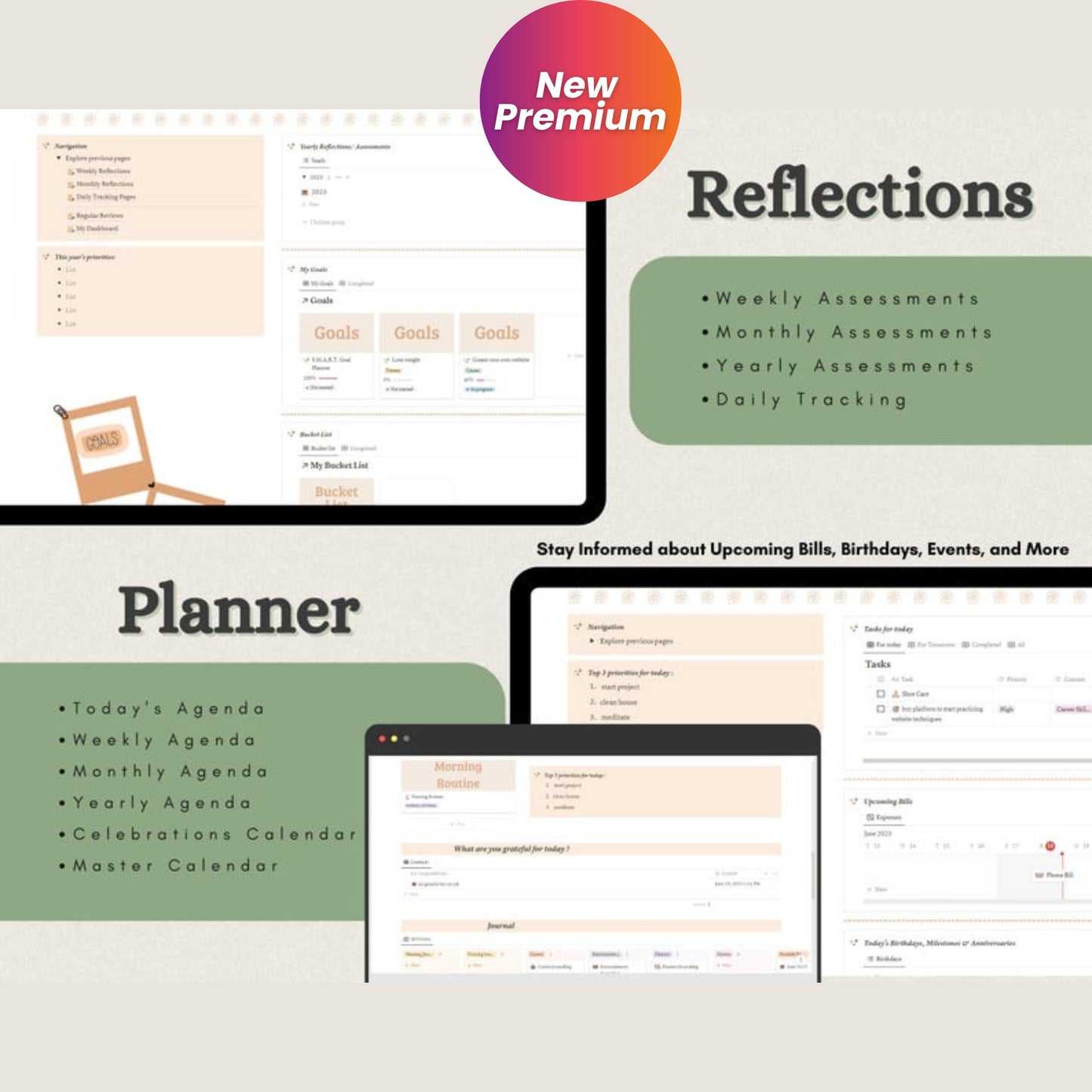 Notion Life Planner Template | Personal Dashboard, Task Manager, Project & Goal Tracker, Meal Plan & Finance Organizer