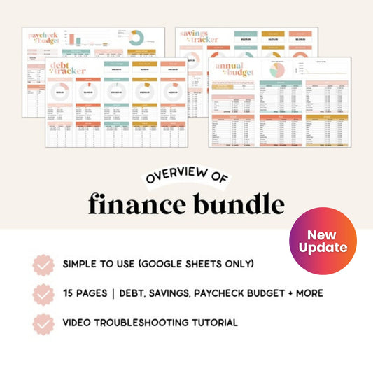 All-in-One Finance Spreadsheet | Budget, Savings & Debt Tracker | Google Sheets Template
