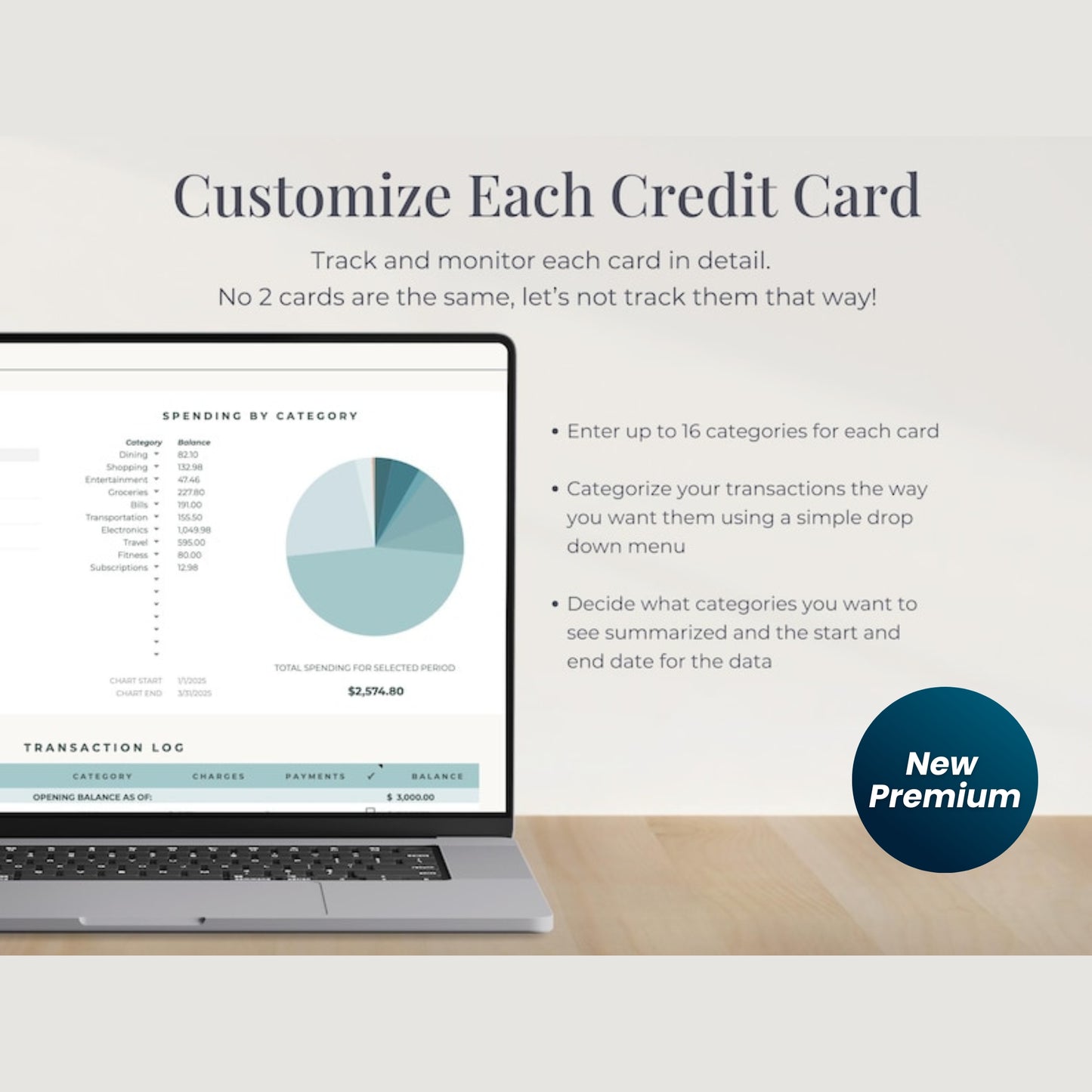 Credit Card Tracker Log Template | Personal Finance Spreadsheet | Google Sheets & Excel Credit Card Payoff Planner