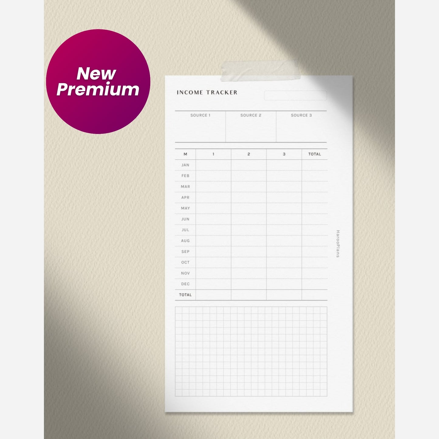 Income Tracker | Personal Size Printable Planner Inserts | Money Log Template | Financial Planning PDF | Income Overview Digital Download