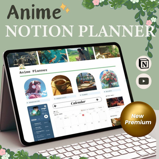 Aesthetic All-in-One Notion Life Planner Template | Anime Digital Dashboard | Daily, Weekly, Monthly Notion Planner