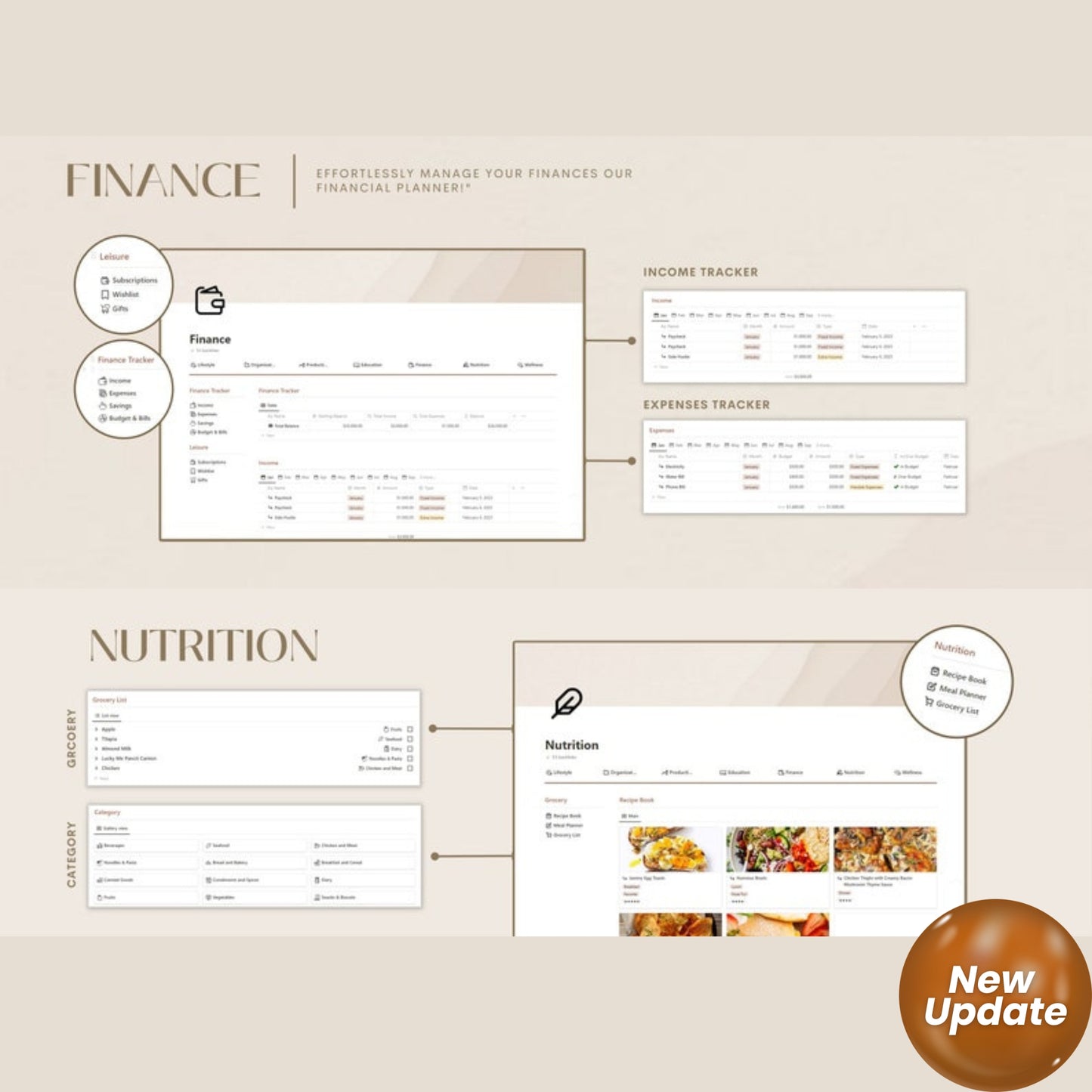 All-in-One Notion Life Planner | Notion Template Dashboard for Students, ADHD, Wellness, Fitness, Finance & More