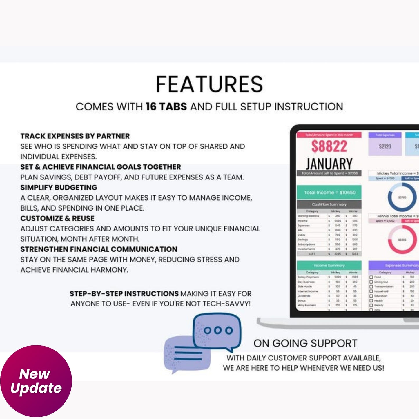 Couple Budget Planner | Shared Budget Tracker for Couples | Personal & Joint Expense Spreadsheet | Google Sheets | Digital Download