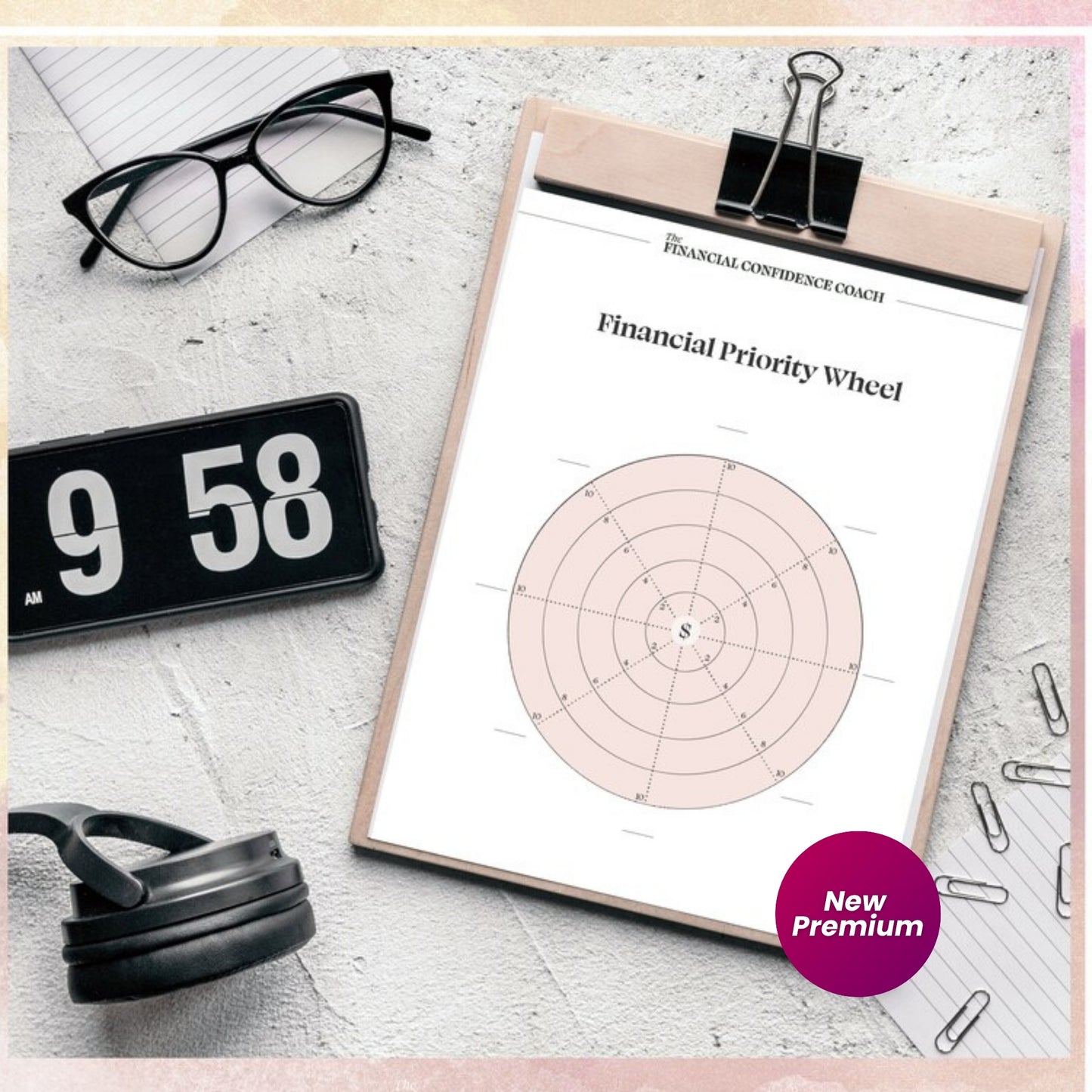 Financial Priority Wheel Tracker | Define Your Financial Priorities Worksheet | Budget Planning Template | Vision Board Printable Templates| A4 & A5