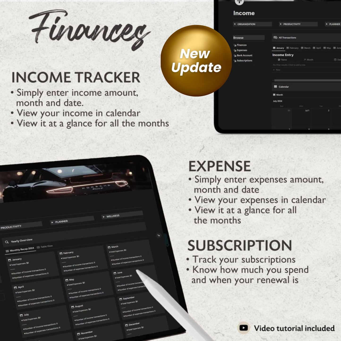 2025 Notion Life Planner | All-In-One Aesthetic Dashboard | Minimal & Simple Notion Template