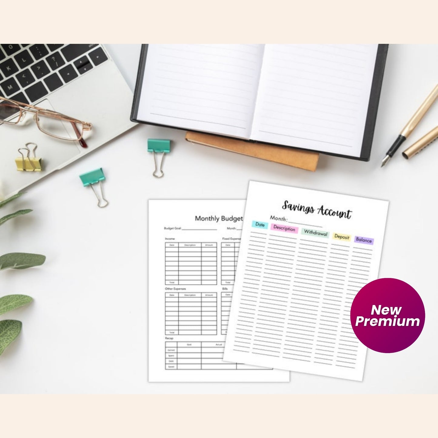 Monthly Budget & Printable Finance Tracker | Minimalist Monthly Budget Template | 16 Page Budget Planner | 4 Sizes | Instant Download