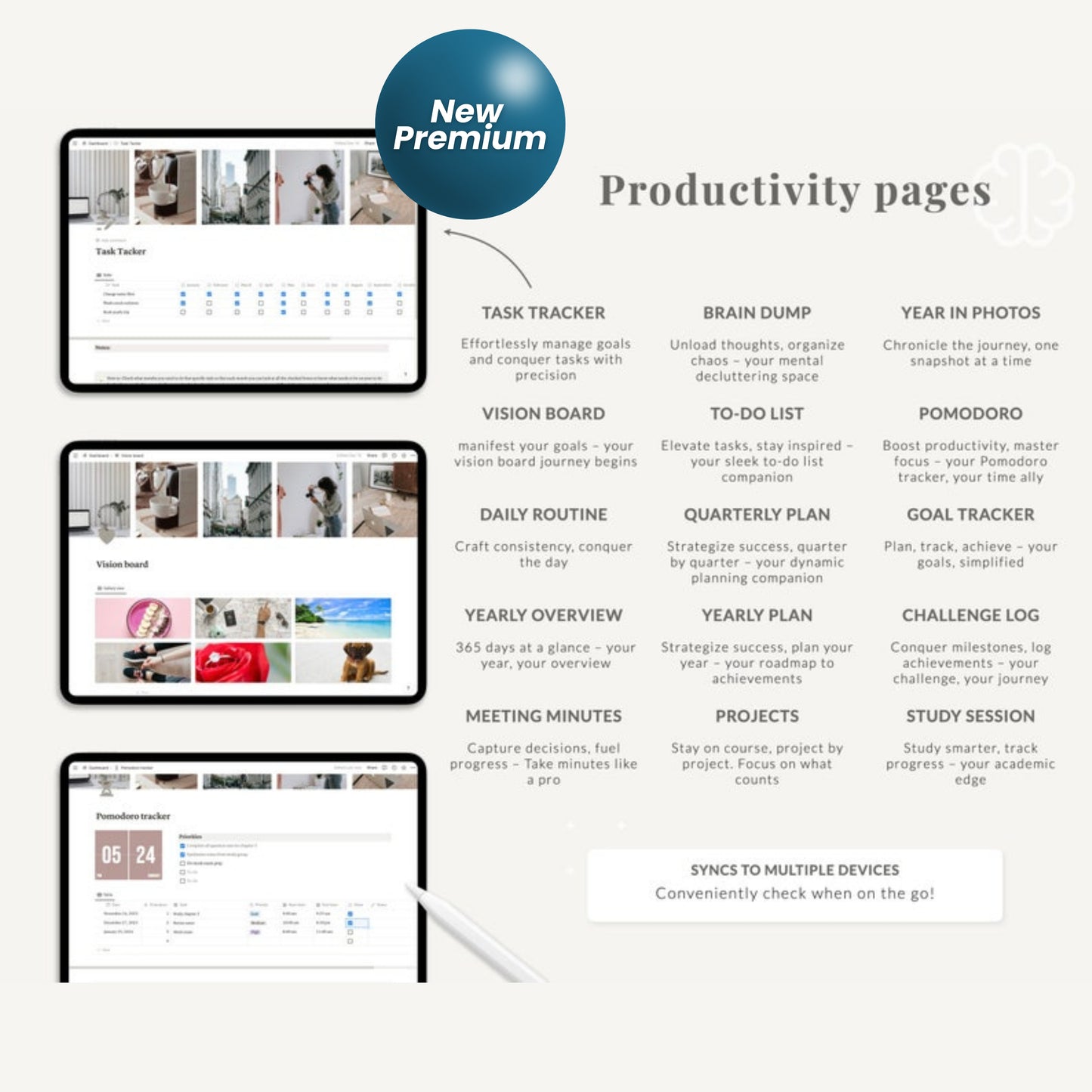The Ultimate Notion Life Planner – Digital Notion Template with Light & Dark Themes, Aesthetic Dashboard, Daily Weekly Monthly Pages