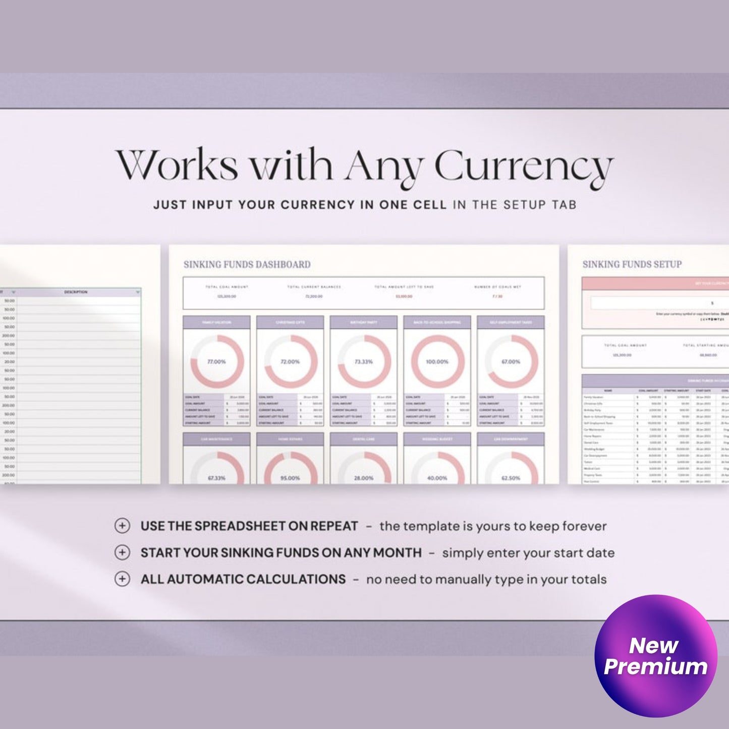 Sinking Funds Tracker Spreadsheet – Excel & Google Sheets Savings Template | Personal Finance Budget Planner