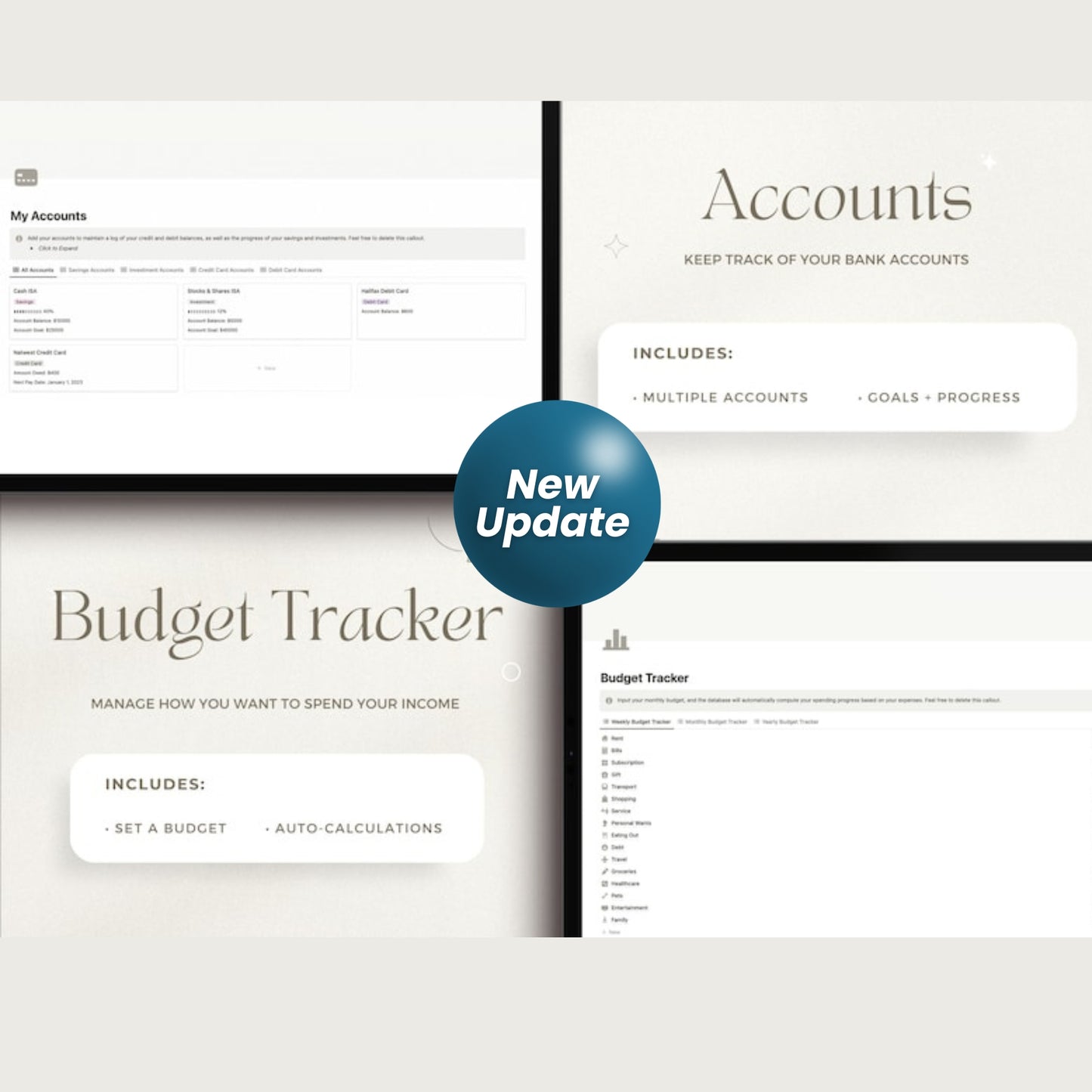 Notion Finance Template | Monthly Budget & Paycheck Planner | Minimal Notion Dashboard
