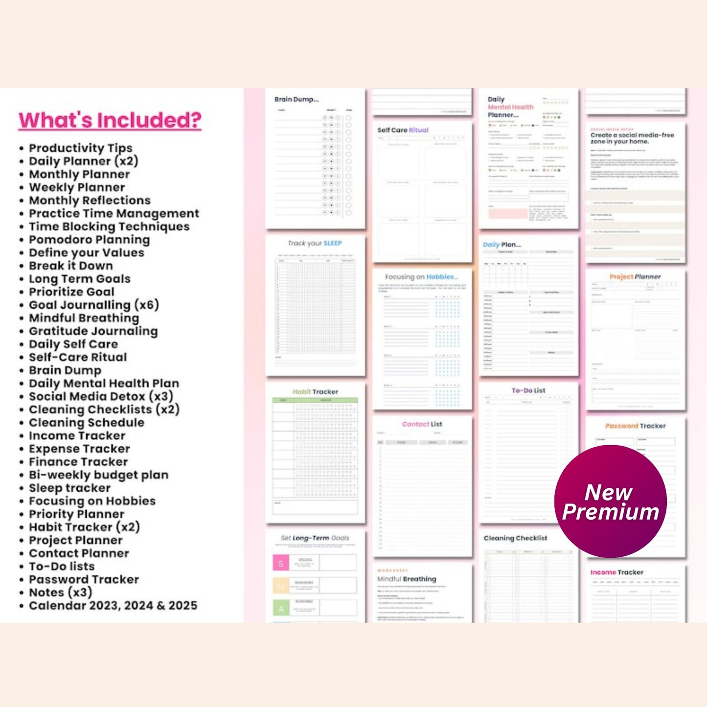 2025 Daily Productivity & Goal Planner | ADHD Schedule, Finance & Self-Care Organizer | Printable & Digital Download