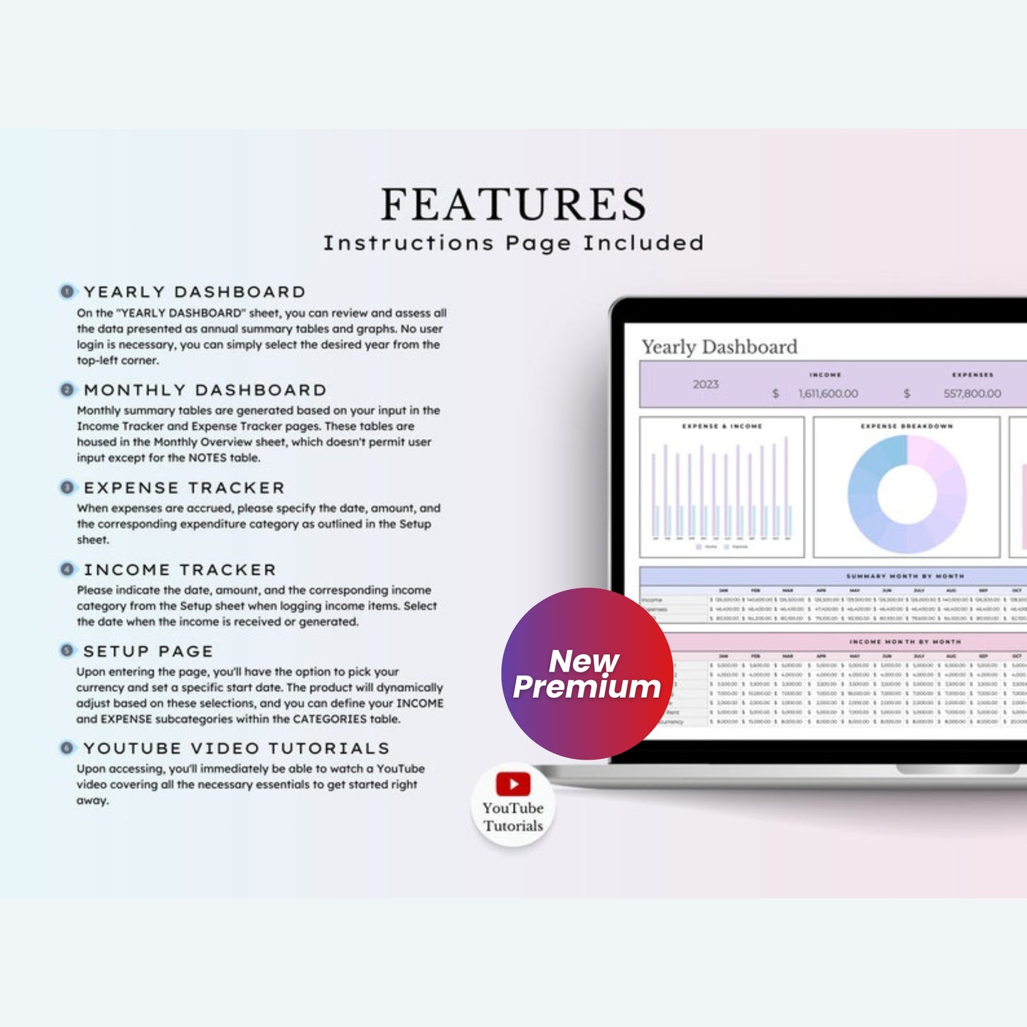 Small Business Bookkeeping Template | Easy Income & Expense Tracker | Tax Planner & Profit Calculator | Google Sheets