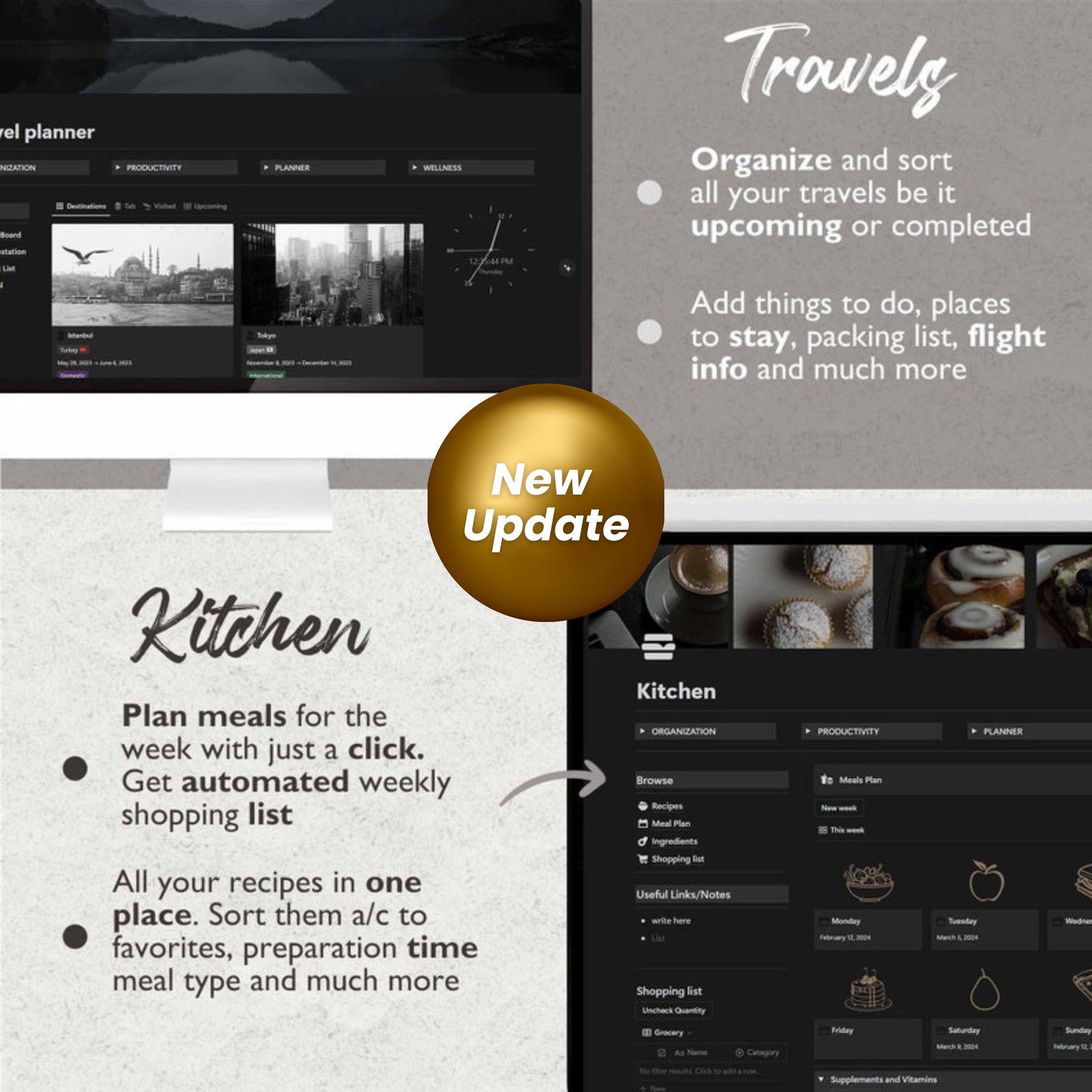 2025 Notion Life Planner | All-In-One Aesthetic Dashboard | Minimal & Simple Notion Template