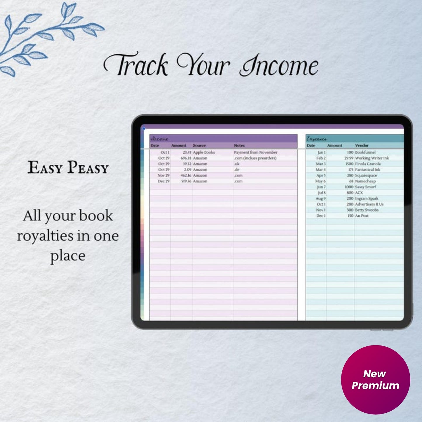 Simple Author Bookkeeping | Book Publishing Cost Tracker + Profit & Loss Spreadsheet