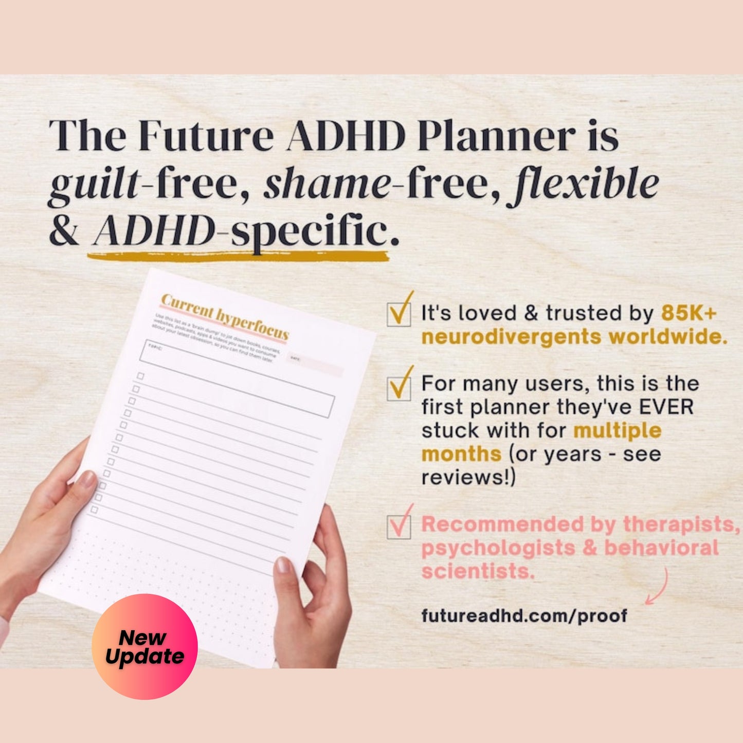 ADHD Printable Planner (Created by an ADHDer) – 205-Page Adult ADHD Daily Organizer, Self-Care & Growth Journal – 2025 & Beyond