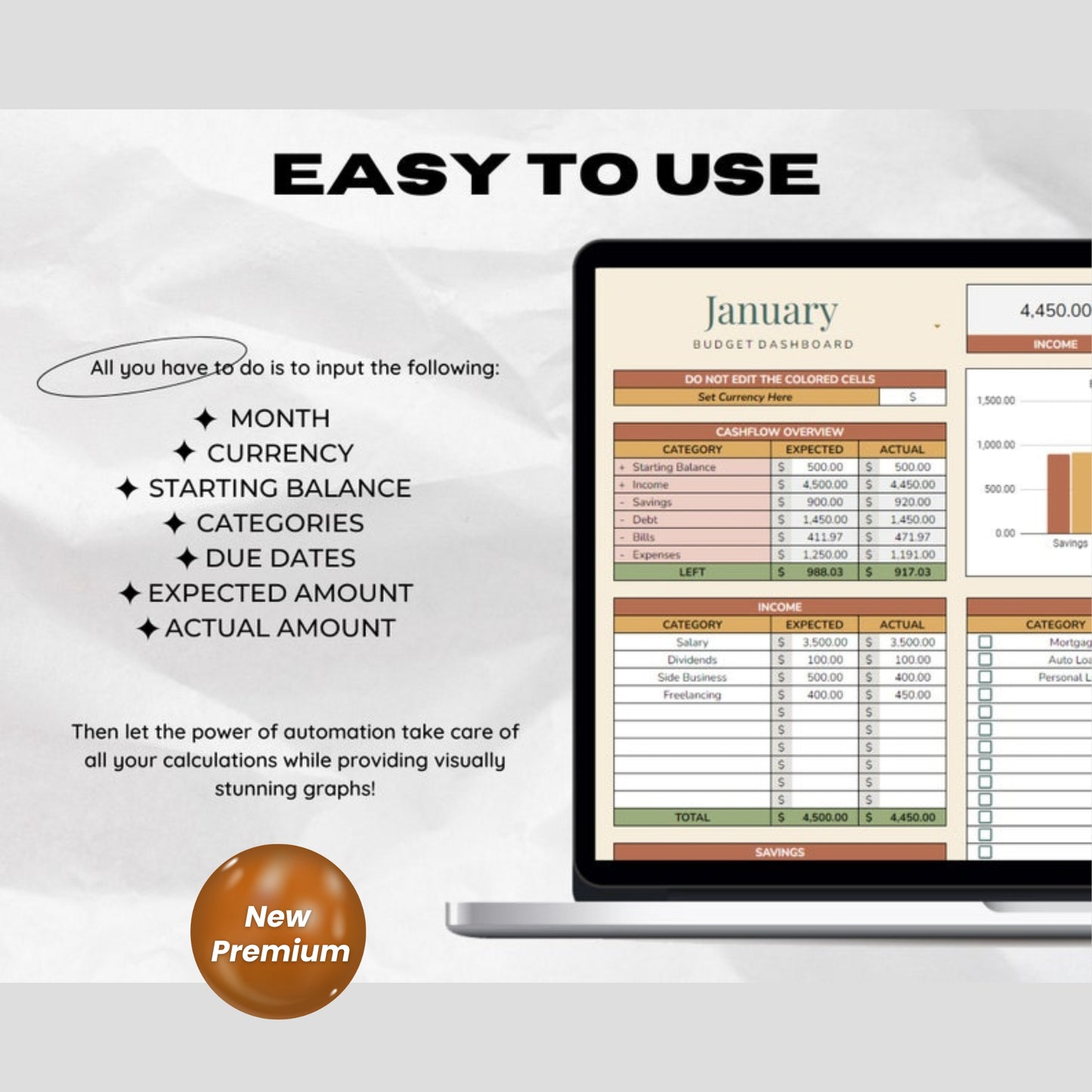 Paycheck, Biweekly, Weekly & Monthly Budget Spreadsheet | Google Sheets Digital Finance Planner | Personal & Family Budget Template