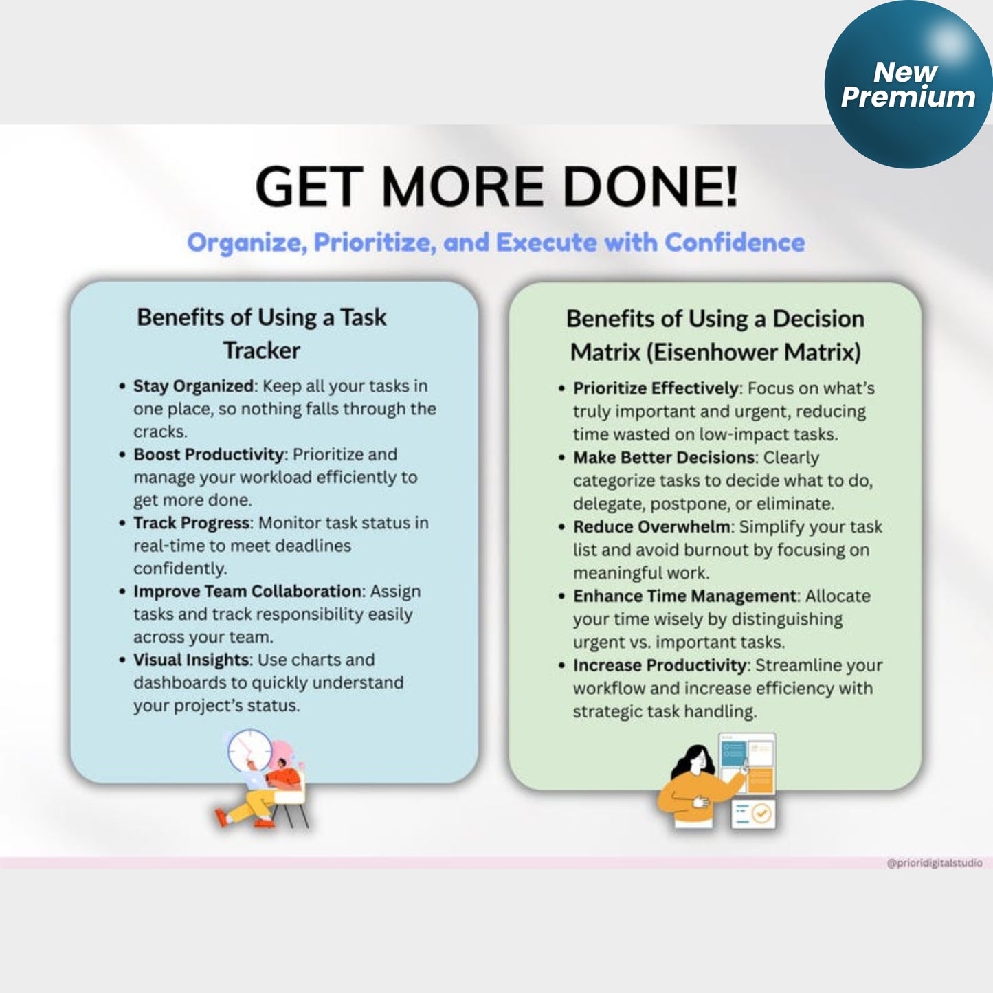 Decision Matrix Task Tracker – Google Sheets & Excel | Eisenhower Matrix To-Do List | ADHD Productivity Planner | Work Priority Project Organizer