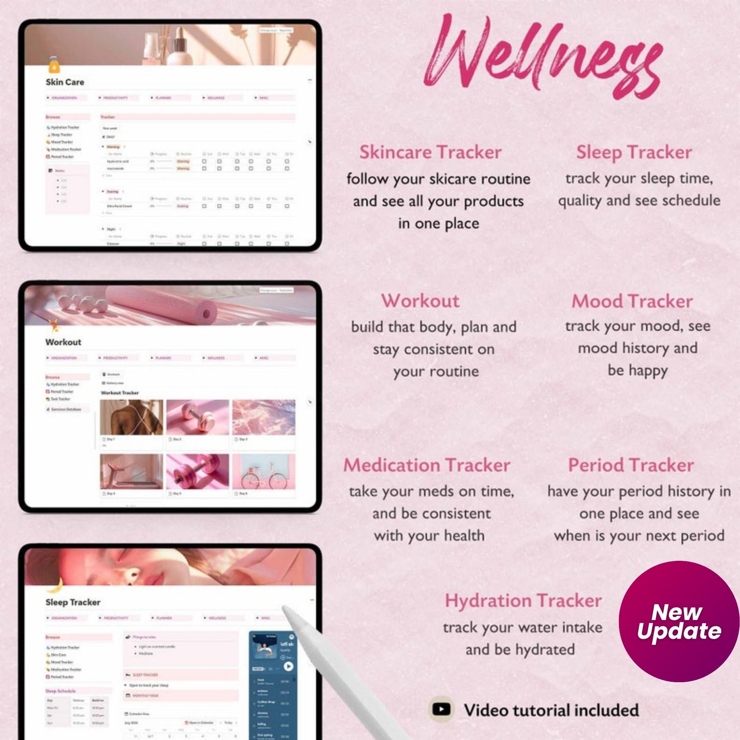 2025 Notion Life Planner – Pink All-in-One Notion Template | Girl Aesthetic Dashboard | Ultimate Digital Notion Planner