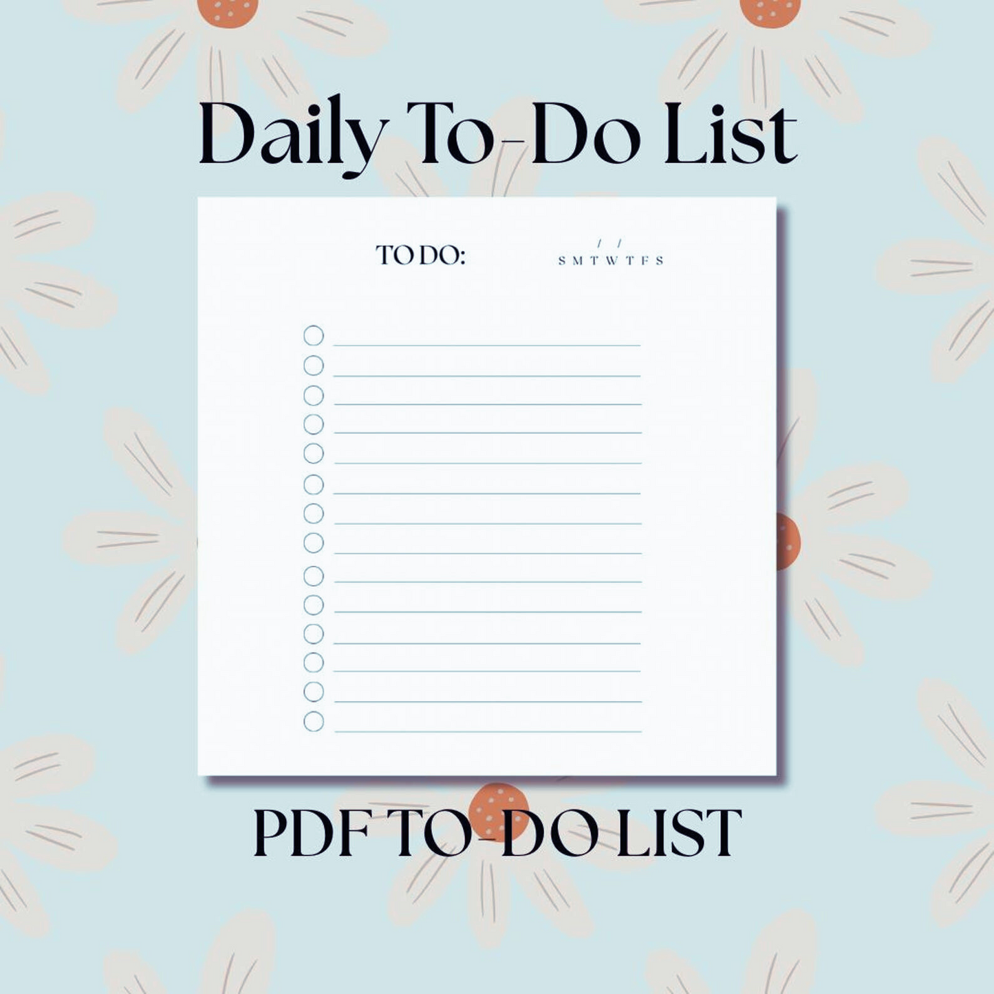 To Do List | Daily Task Tracker Template | Productivity Planner | Printable & Digital To Do List | Instant Download