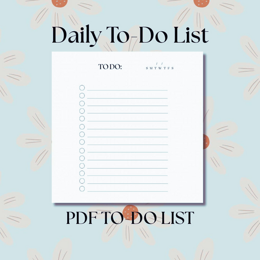 To Do List | Daily Task Tracker Template | Productivity Planner | Printable & Digital To Do List | Instant Download
